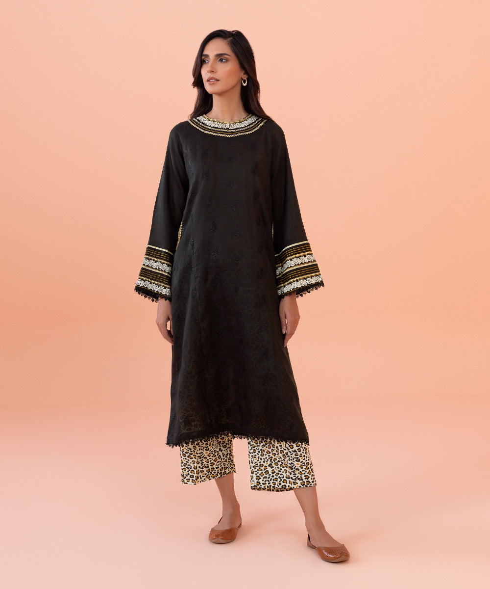 Sapphire - 2 Piece - Embroidered Cotton Linen Suit