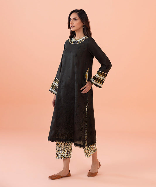 Sapphire - 2 Piece - Embroidered Cotton Linen Suit