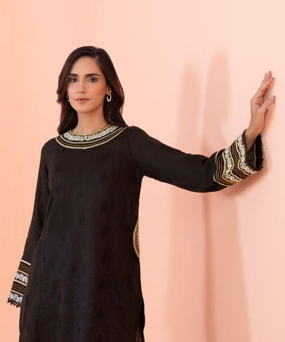 Sapphire - 2 Piece - Embroidered Cotton Linen Suit