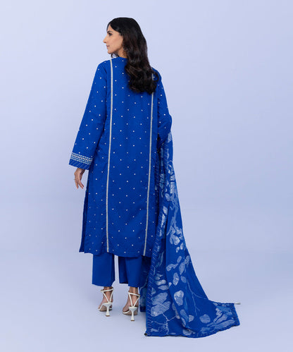 Sapphire - 3 Piece - Embroidered Cotton Suit