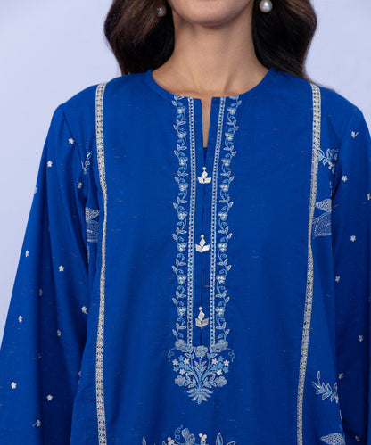 Sapphire - 3 Piece - Embroidered Cotton Suit