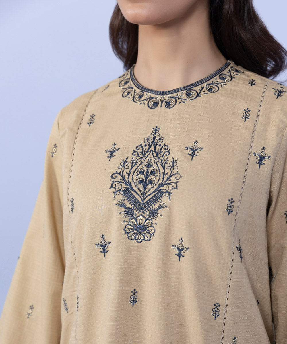 Sapphire - 3 Piece - Embroidered Jacquard Suit