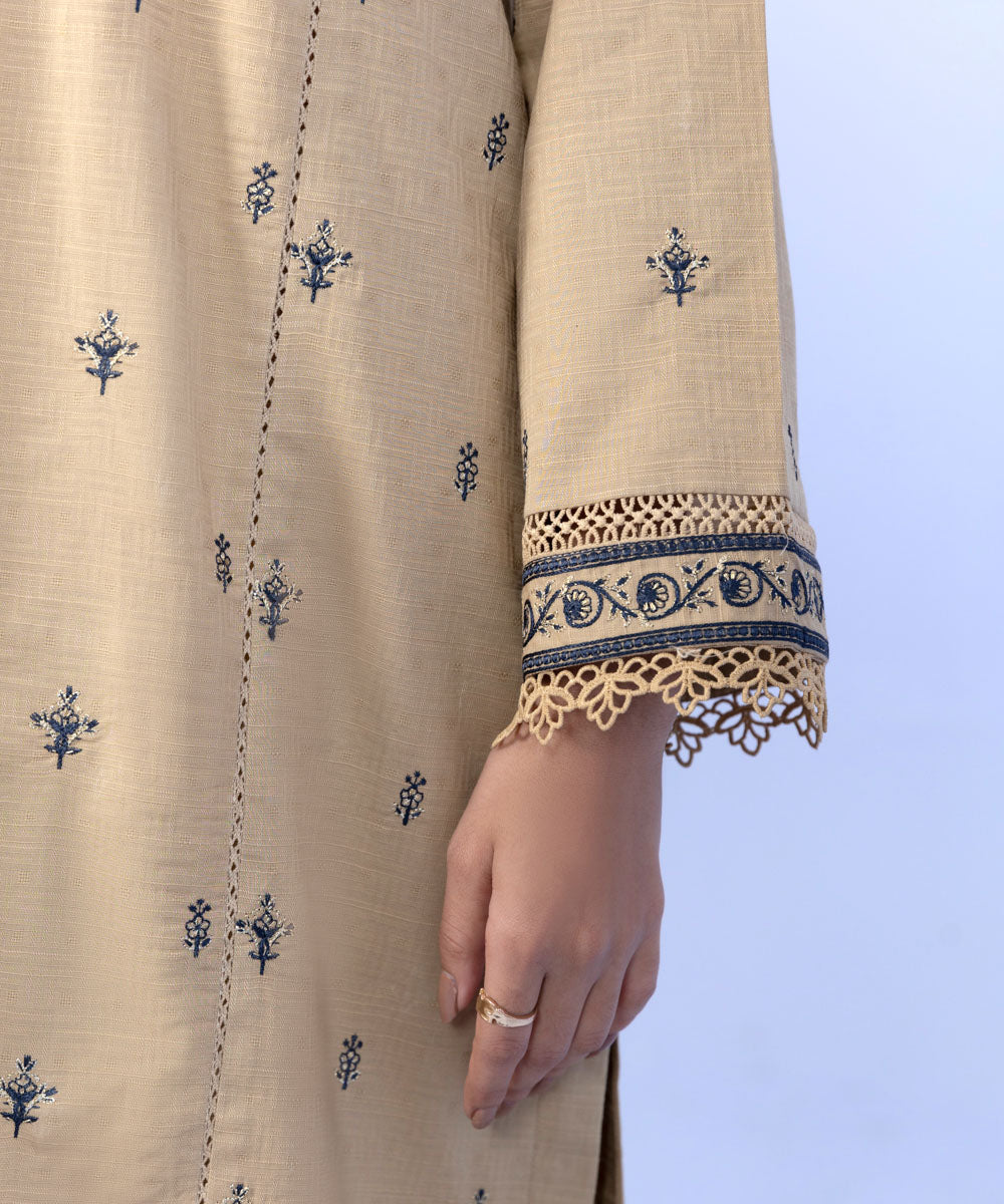 Sapphire - 3 Piece - Embroidered Jacquard Suit