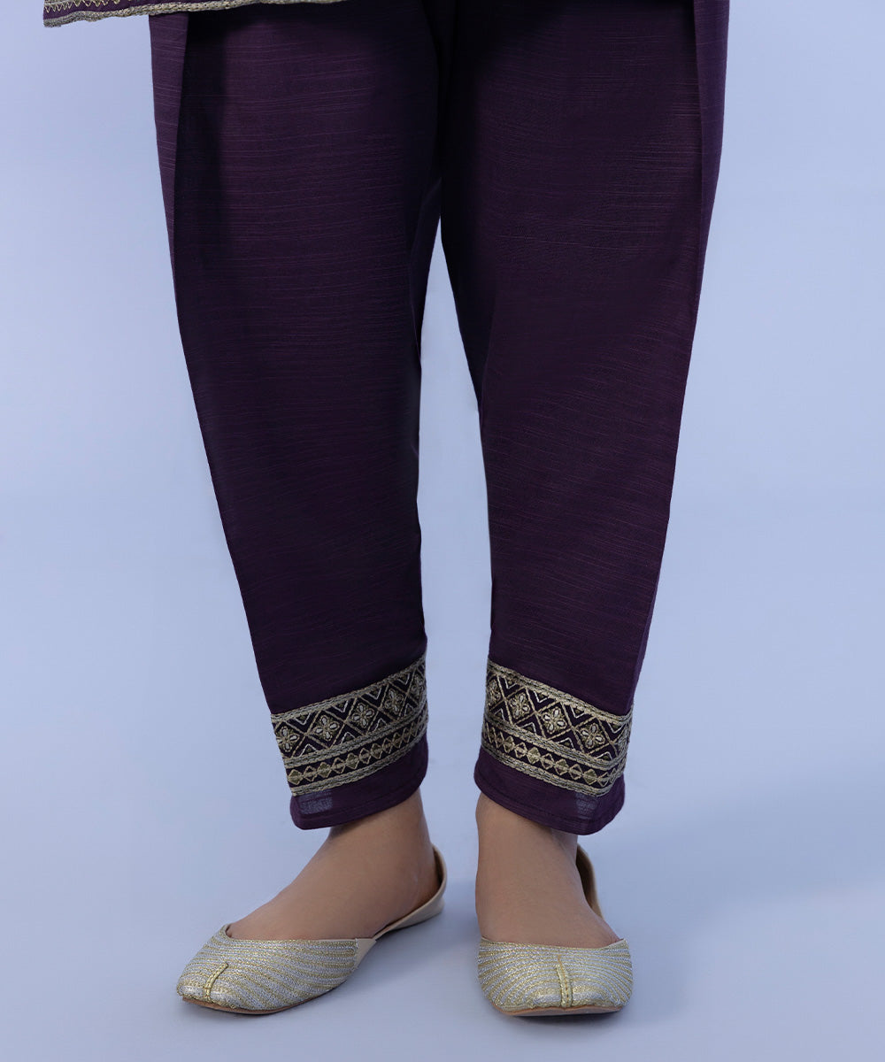 Sapphire - 3 Piece - Embroidered Textured Cotton Suit