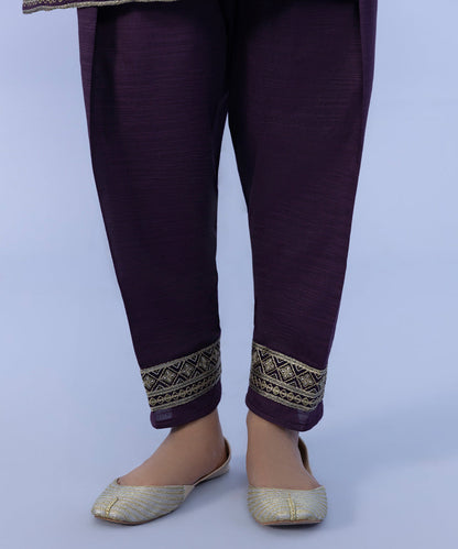 Sapphire - 3 Piece - Embroidered Textured Cotton Suit