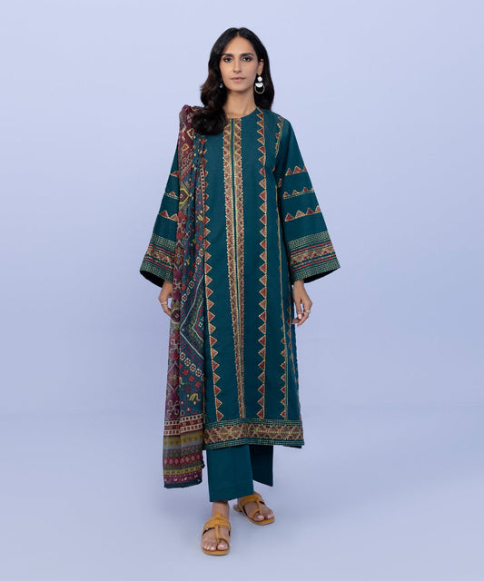 Sapphire - 3 Piece - Embroidered Cotton Suit