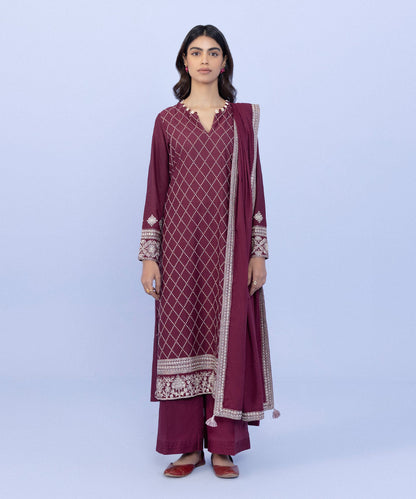 Sapphire - 3 Piece - Embroidered Karandi Suit
