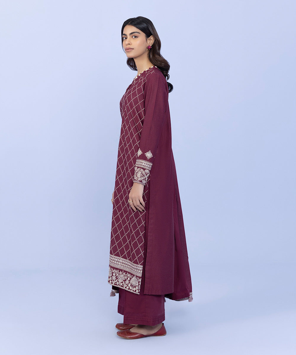 Sapphire - 3 Piece - Embroidered Karandi Suit