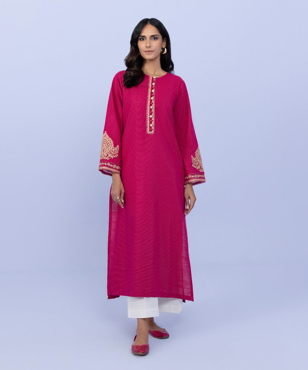 Sapphire - Embroidered Zari Khaddar Shirt