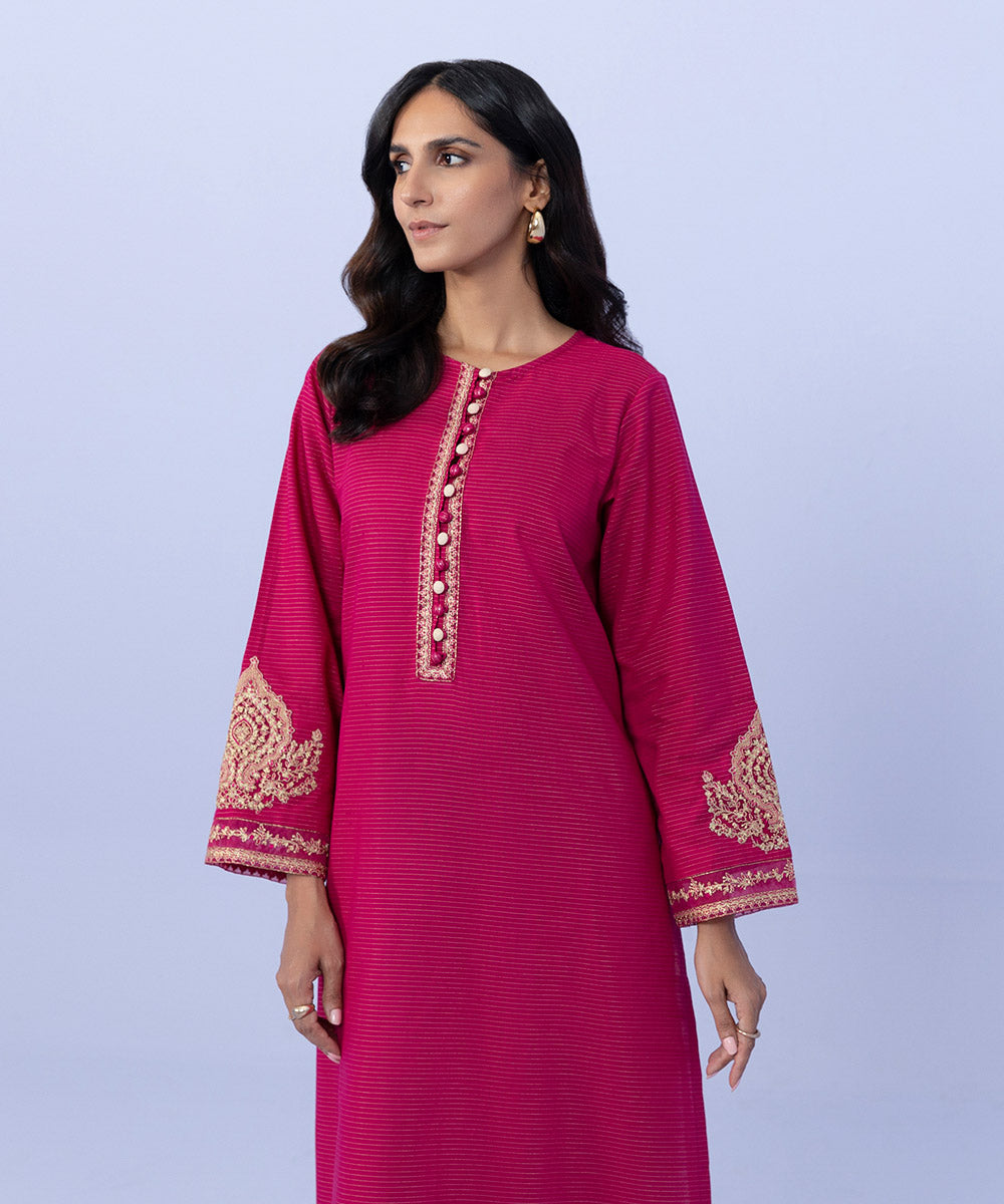 Sapphire - Embroidered Zari Khaddar Shirt