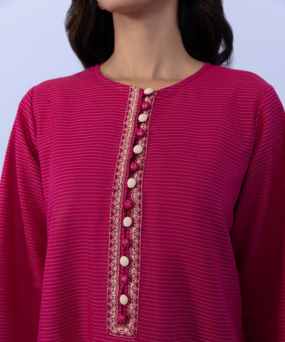 Sapphire - Embroidered Zari Khaddar Shirt