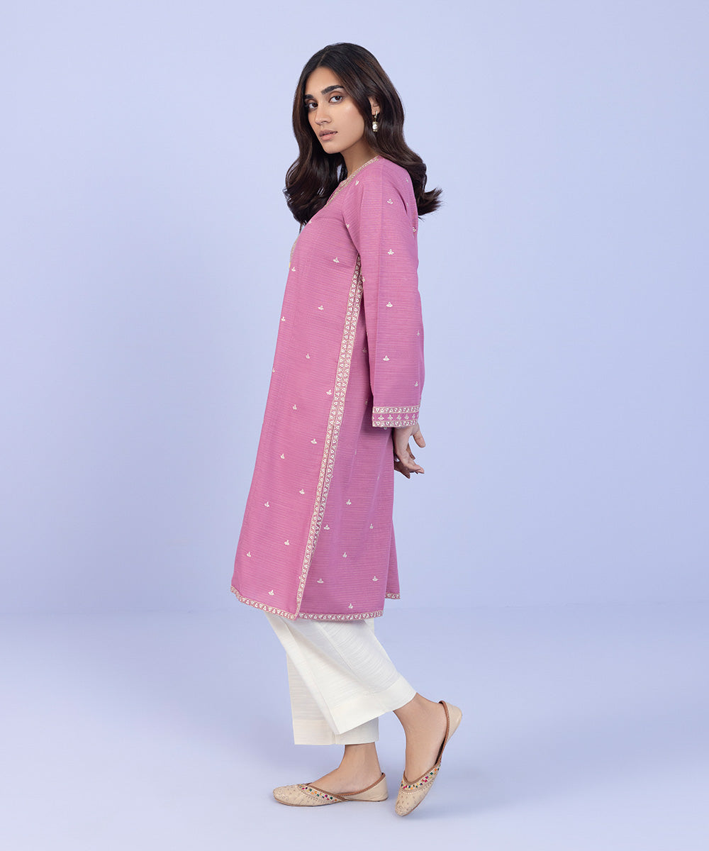Sapphire - Embroidered Zari Khaddar Shirt