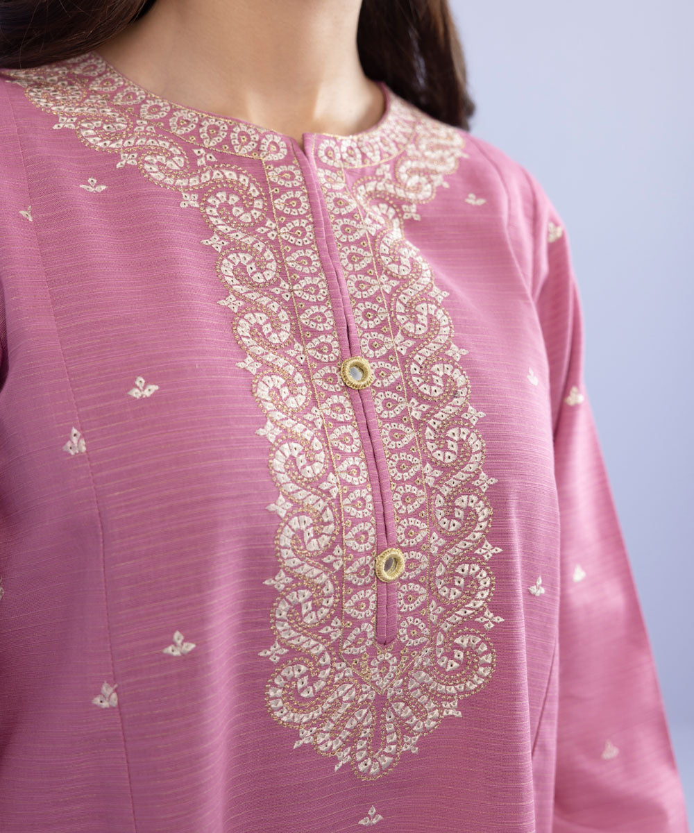 Sapphire - Embroidered Zari Khaddar Shirt