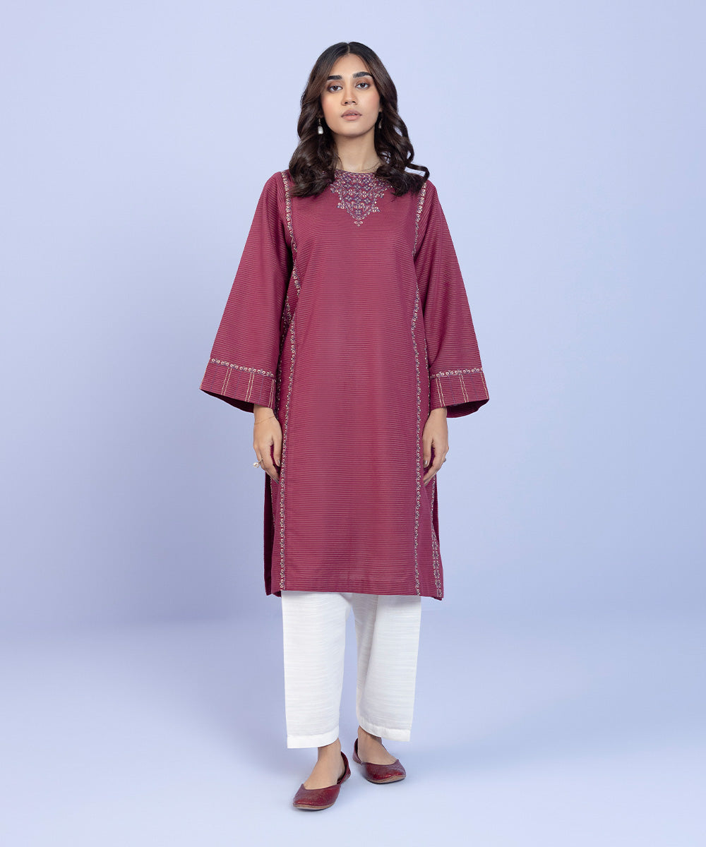 Sapphire - Embroidered Zari Khaddar Shirt