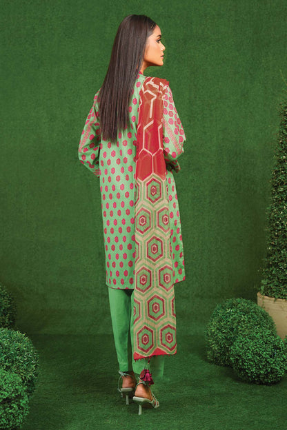 3 Pc Printed Lawn Suit With Chiffon Dupatta