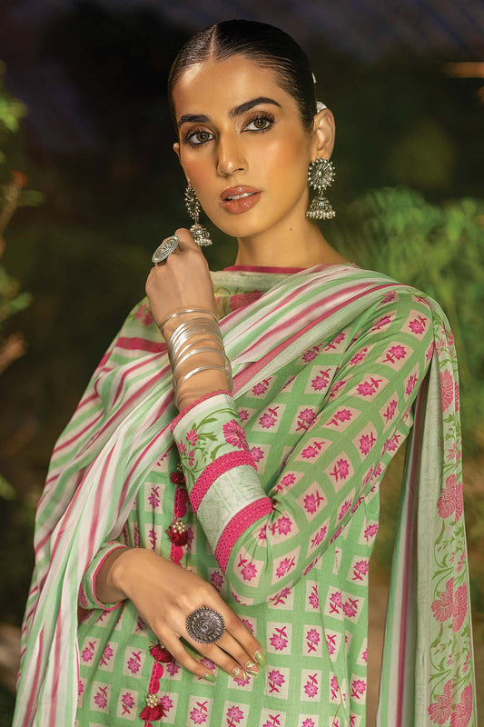 2 Pc Printed Lawn Suit With Chiffon Dupatta