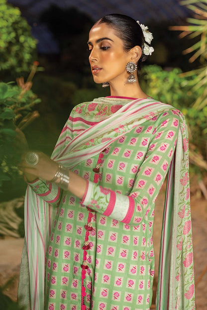 2 Pc Printed Lawn Suit With Chiffon Dupatta