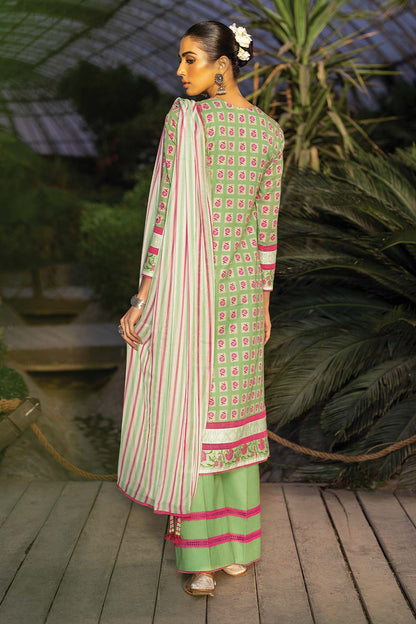 2 Pc Printed Lawn Suit With Chiffon Dupatta