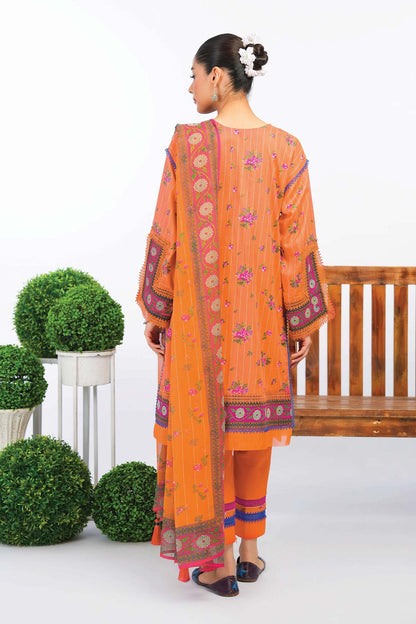 2 Pc Printed Lawn Suit With Chiffon Dupatta