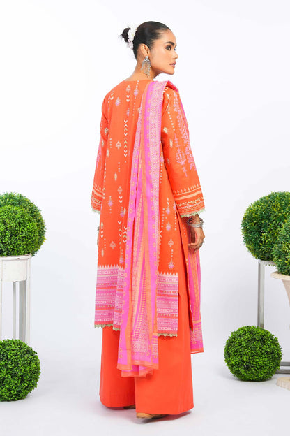 2 Pc Embroidered Lawn Suit With Cotton Net Dupatta