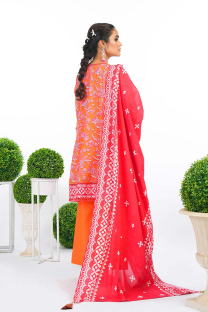 2 Pc Printed Lawn Suit With Doria Dupatta