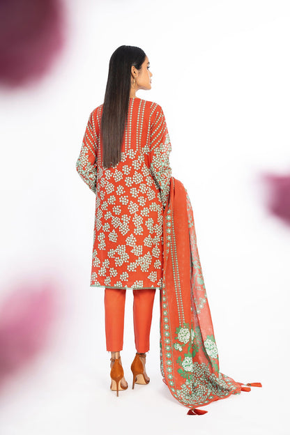 2 Pc Printed Lawn Suit With Lawn Dupatta