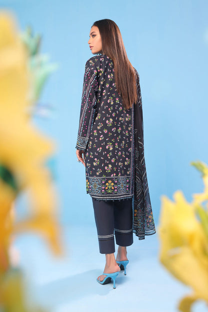 2 Pc Printed Lawn Suit With Chiffon Dupatta