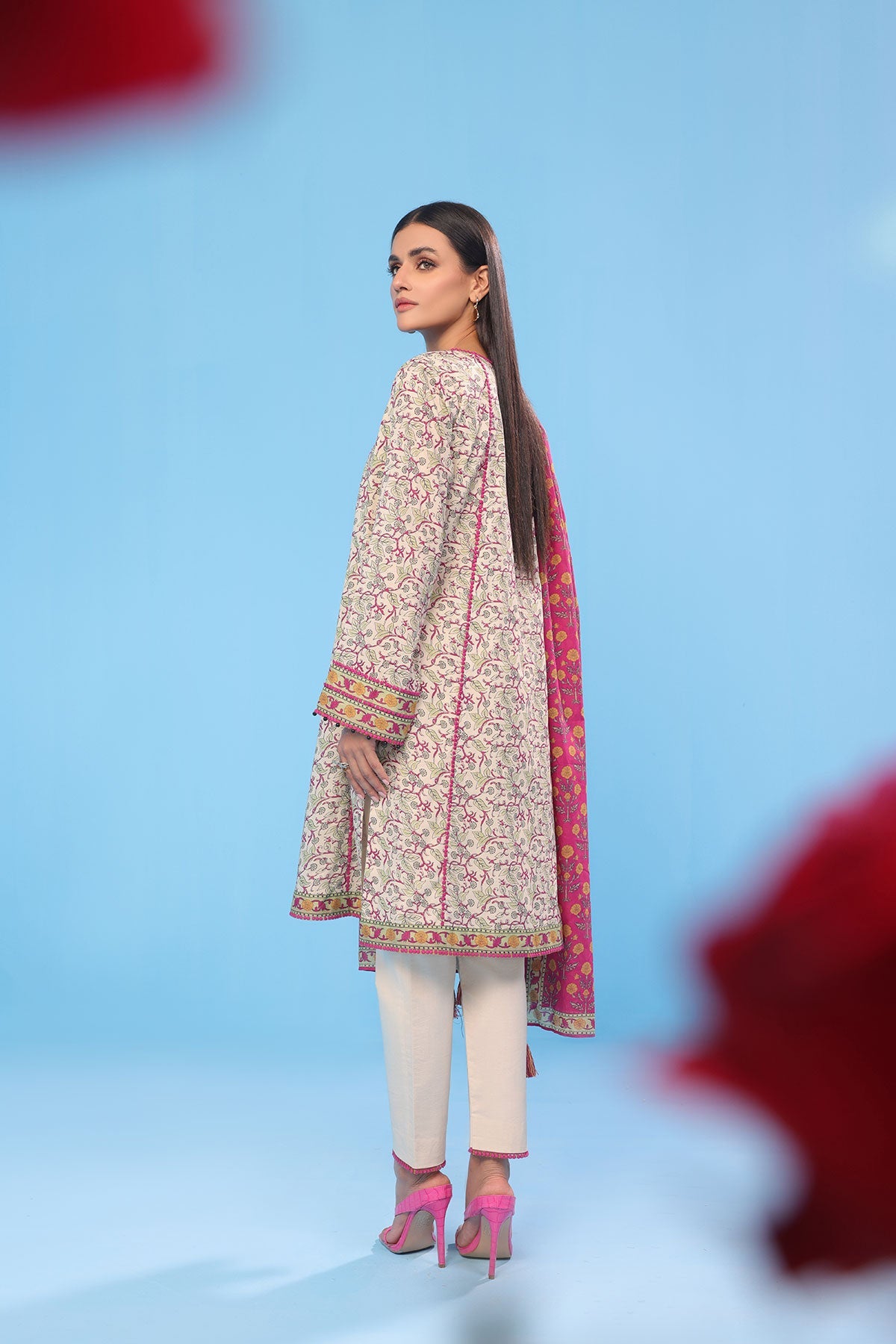 2 Pc Printed Lawn Suit With Lawn Dupatta