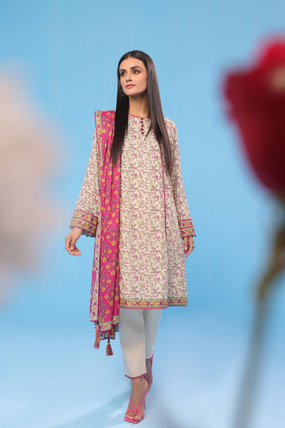 2 Pc Printed Lawn Suit With Lawn Dupatta