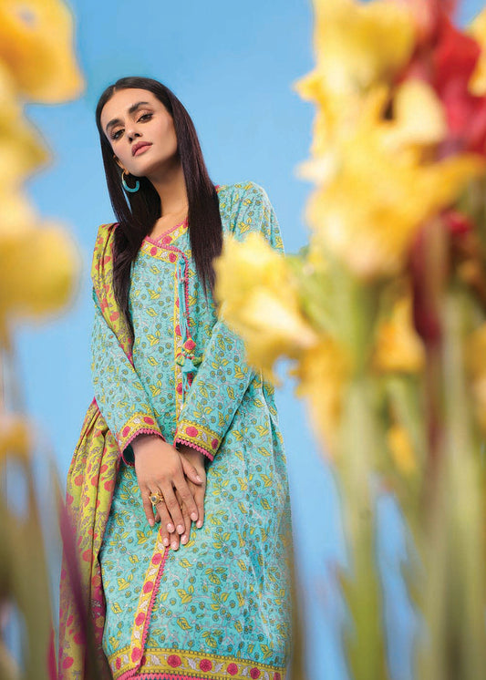 2 Pc Printed Lawn Suit With Lawn Dupatta