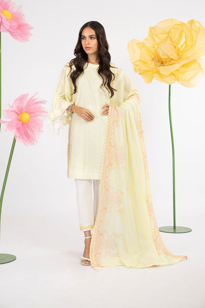 3 Pc Printed Lawn Suit With Lawn Dupatta