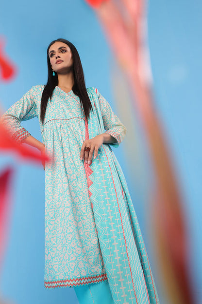 3 Pc Printed Lawn Suit With Lawn Dupatta