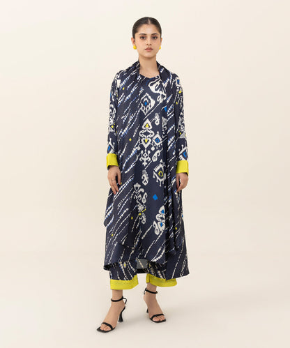 Sapphire - 2 Piece - Printed Silk Suit
