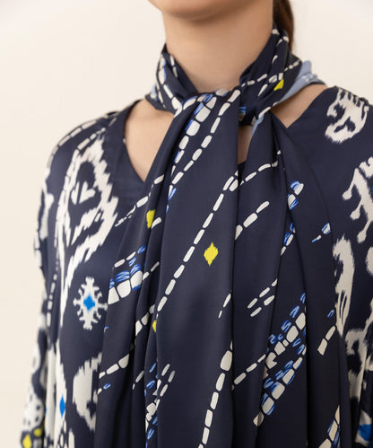 Sapphire - 2 Piece - Printed Silk Suit