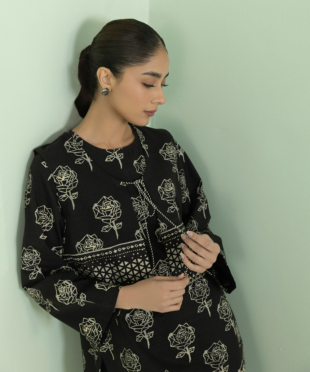 Sapphire - Block Printed Khaddar Waistcoat