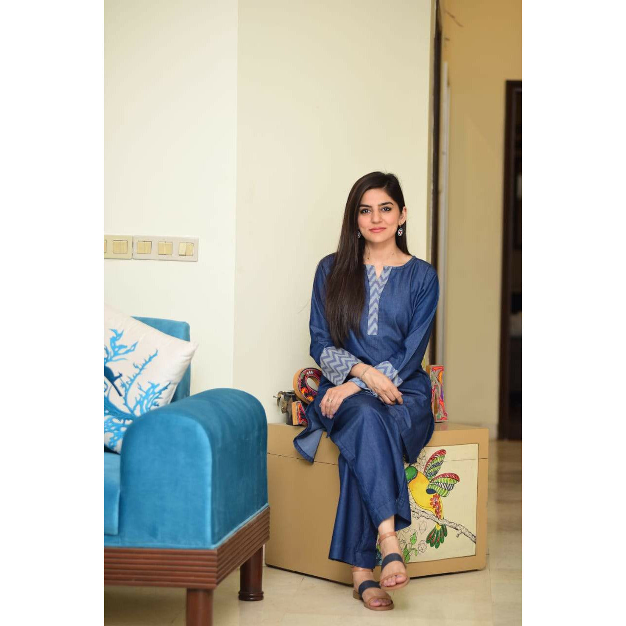 Chilgozay - Sanam Baloch Denim Dress (CC-103)