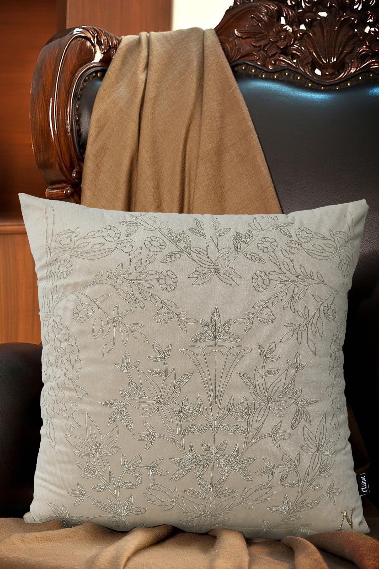 Nishat Linen - Sandstone Cushion Cover Emb
