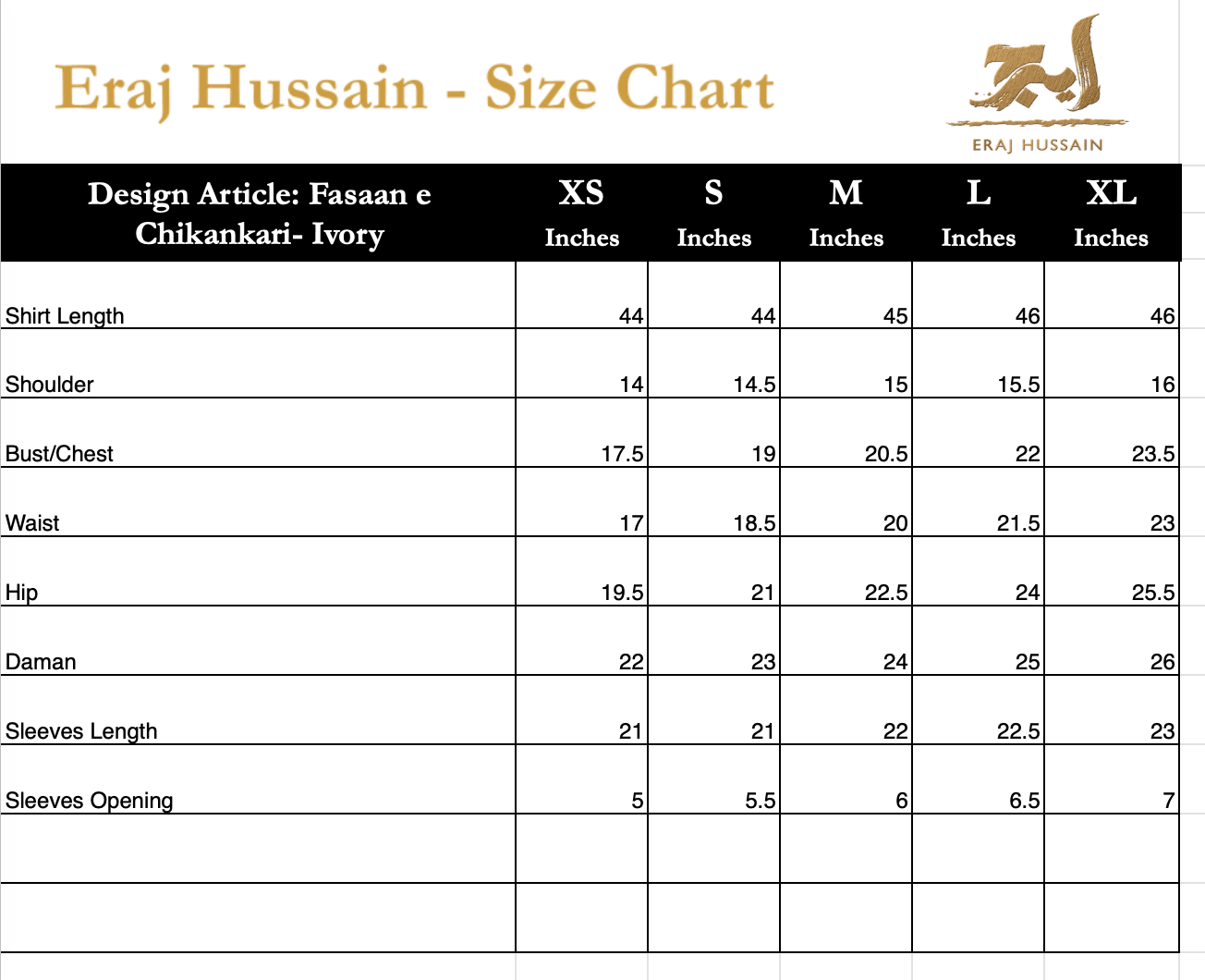 Eraj Hussain - Fasaan e Chikankari - Ivory - Stitched