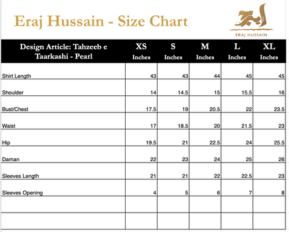 Eraj Hussain - Tahzeeb e Taarkashi - Pearl - Stitched