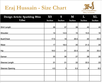 Eraj Hussain - Sparkling Bliss Lilac - Stitched