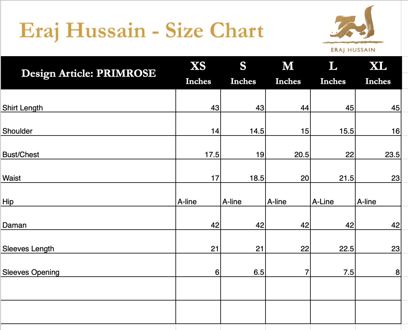 Eraj Hussain - Primrose - Stitched