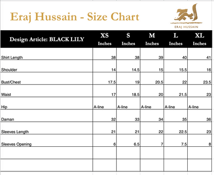 Eraj Hussain - Black Lily - Stitched