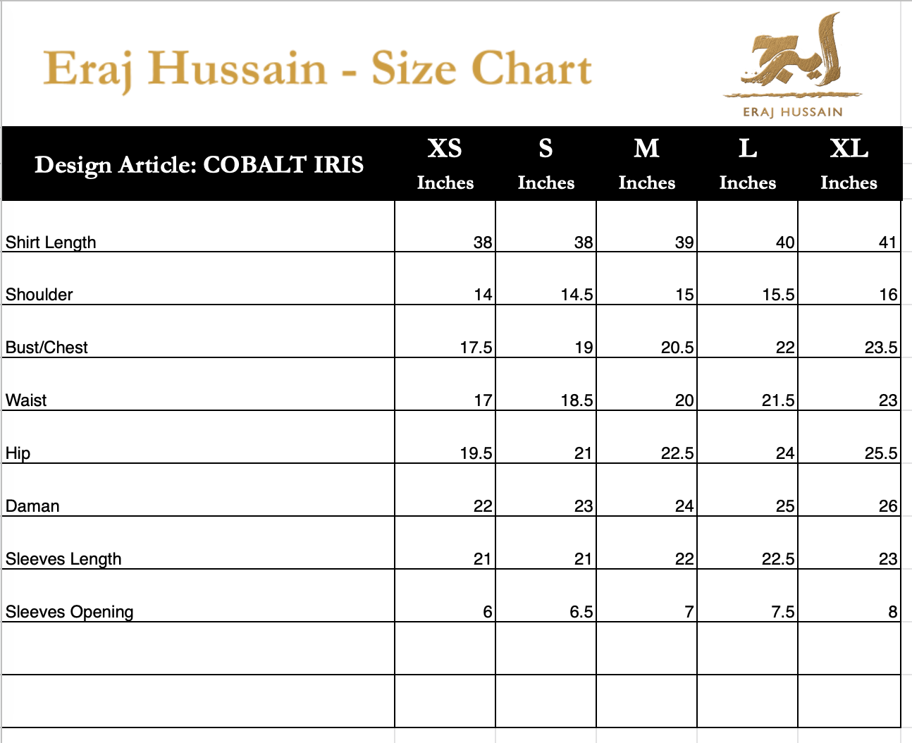 Eraj Hussain - Cobalt Iris - Stitched