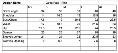 Eraj Hussain - Gotta Patti Pink - Stitched