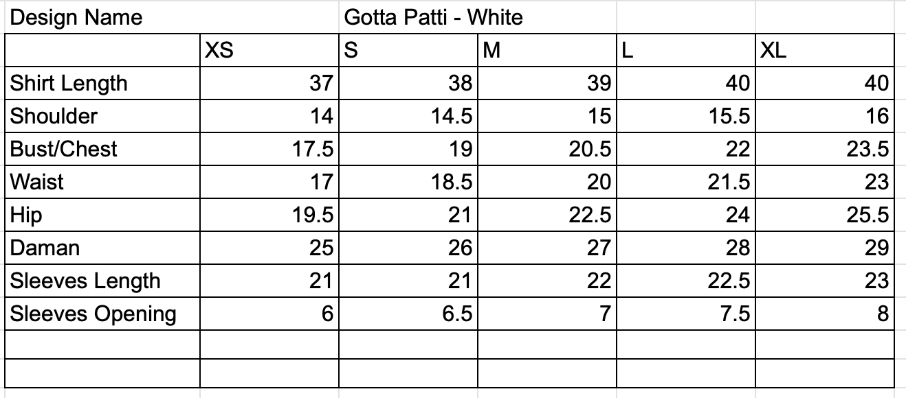 Eraj Hussain - Gotta Patti White - Stitched