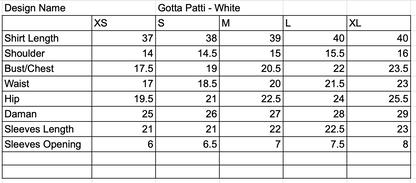 Eraj Hussain - Gotta Patti White - Stitched