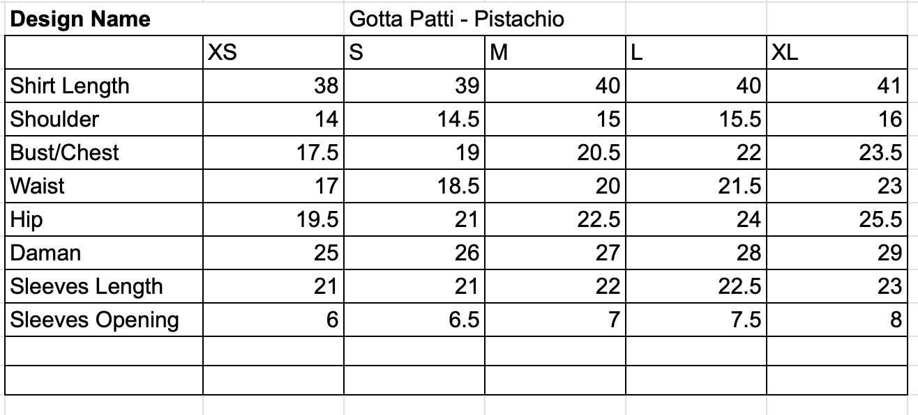 Eraj Hussain - Gotta Patti Pistachio - Stitched