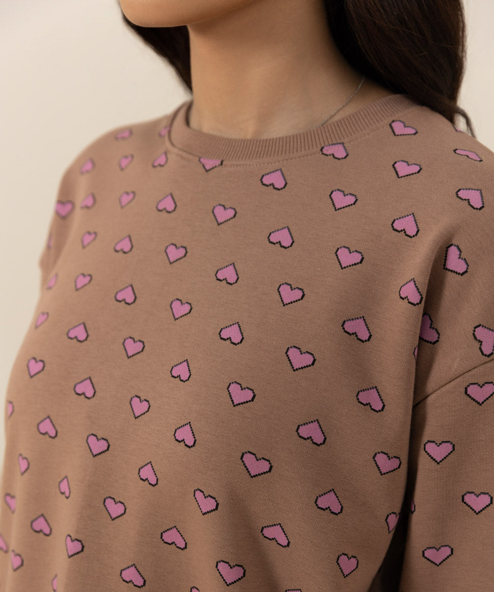 Sapphire - Heart Printed Sweatshirt