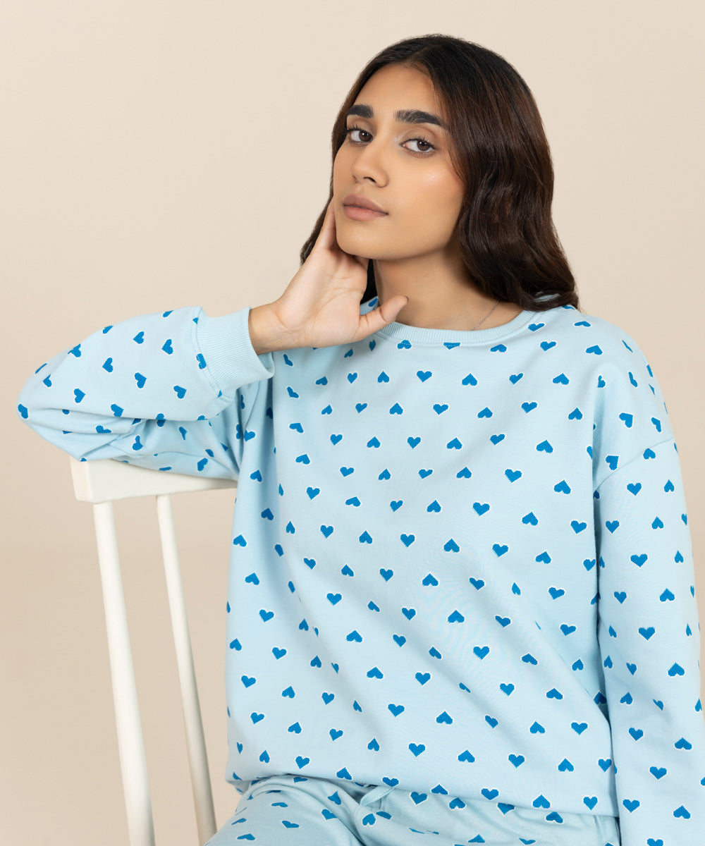 Sapphire - Heart Printed Sweatshirt