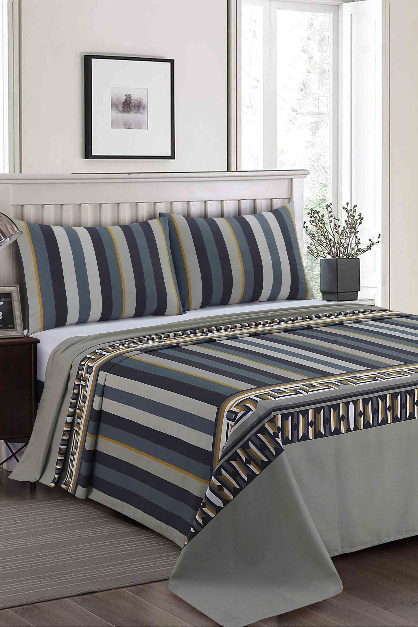 Nishat Linen - Stripe Sheet Set